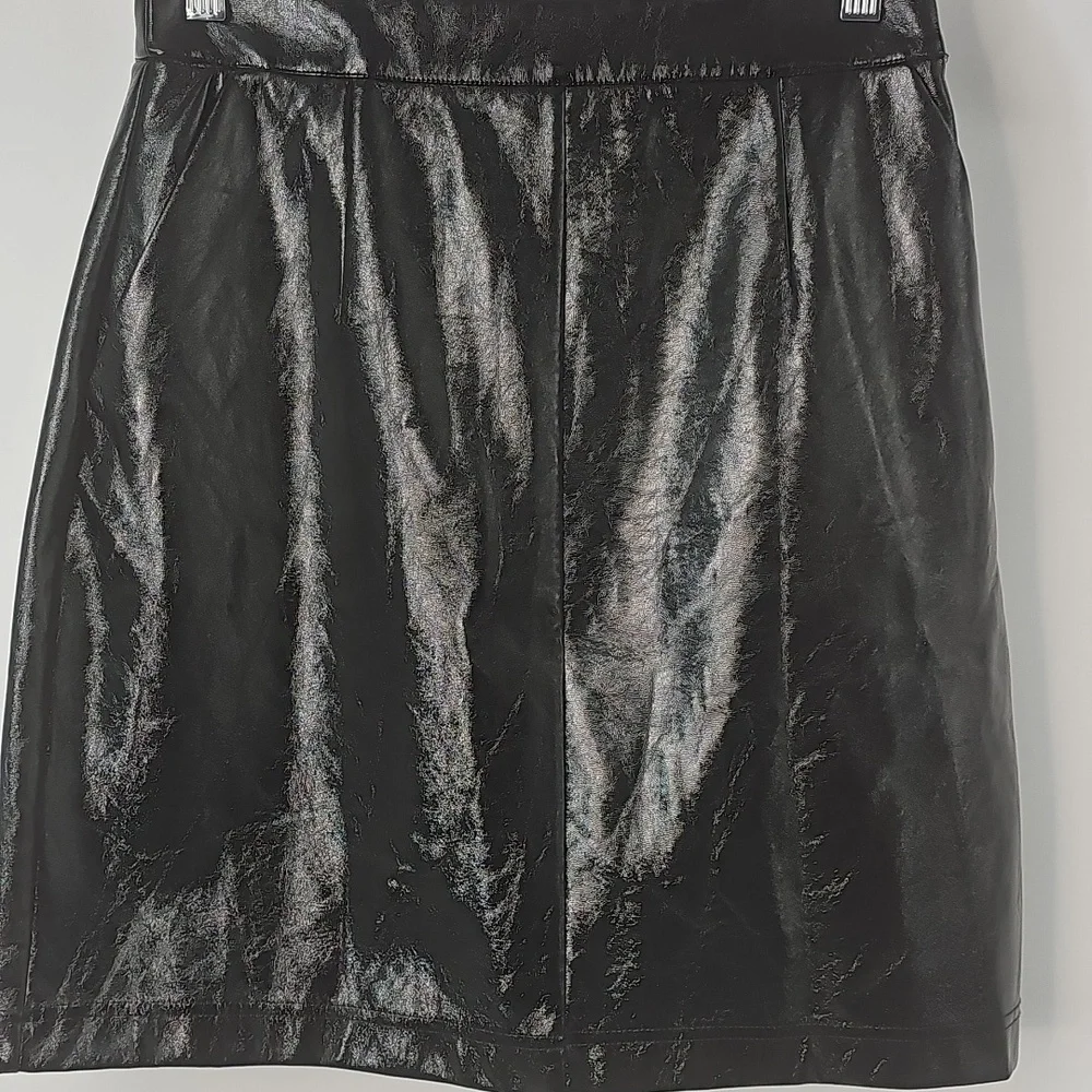 JUST Female‎ Dianna Black Patent Leather Mini Skirt Party Festival Y2K